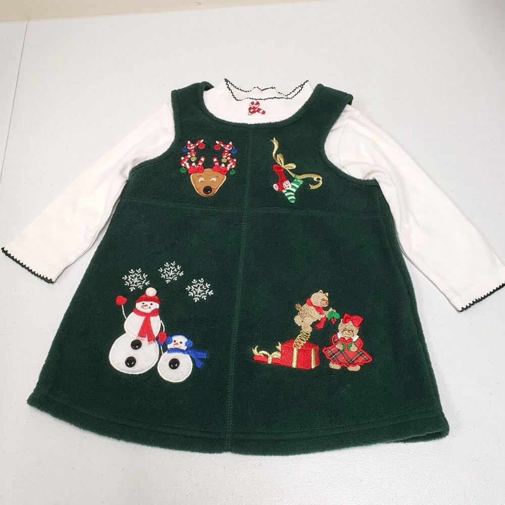 Bonnie Jean Girls Christmas Jumper Dress Holiday Outfit Size 24M